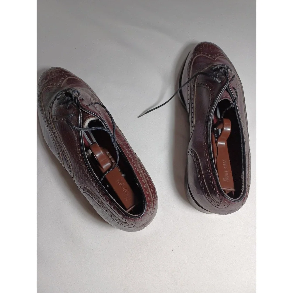 Florsheim Comfortech Shoes Mens Size 9 Brown Leather‎ Wingtip Brogue Dress 30360